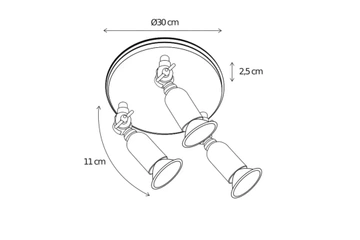 Lampa kierunkowa Authentage Fiston na okrągłym talerzu - duża