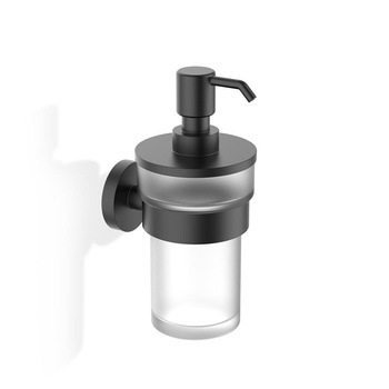 BASIC Dozownik mydła naścienny Czarny mat