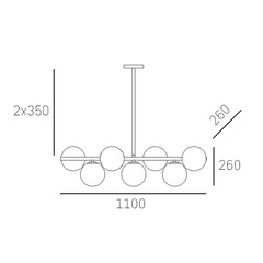 Lampa wisząca CAPE TOWN P07056BR