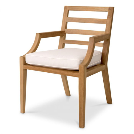 Krzesło do jadalni Eichholtz Hera naturalny teak flores off-white