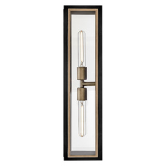 Latarnia naścienna Shaw - 2 źródła światła - Czarny, oksydowany brąz