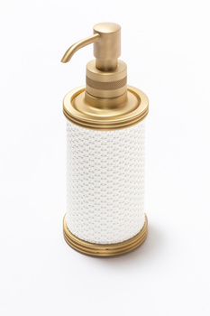 DOZOWNIK AMALFI - BIAŁY - MOSIĄDZ - 7 x 18 cm - GIOBAGNARA - MY HONEY HOME