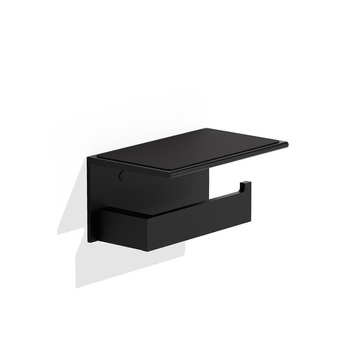 Uchwyt na papier toaletowy Decor Walther Czarny mat zna Smartphona / mokra chusteczka - Półka