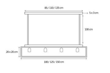 Lampa wisząca Authentage Vitrine na długiej rurze