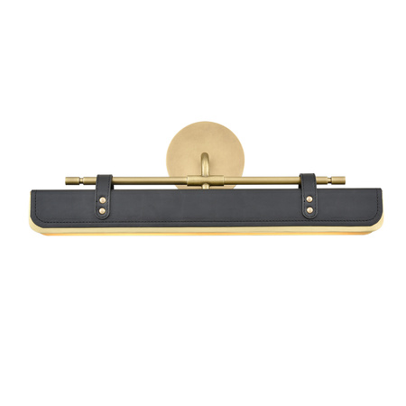 Kinkiet LED Valise - Vintage mosiądz, skóra smokingowa