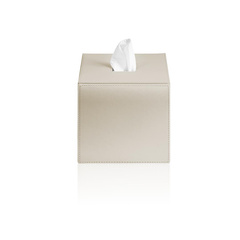 Pudełko na chusteczki kwadratowe Decor Walther Sztuczna skóra piaskowa