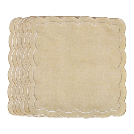 HAFTOWANE SERWETKI BEIGE PETALI - 6 SZT. - 38.5 x 38.5 CM - ROSEBERRY HOME - MY HONEY HOME