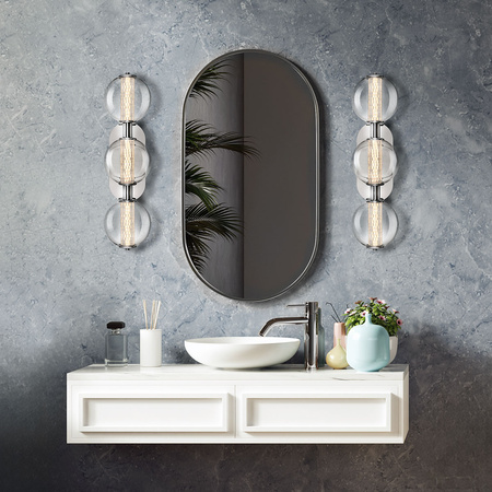 Kinkiet Atomo - 3 źródła światła - Polerowany chrom