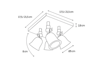 Lampa kierunkowa Authentage Fleure na kwadratowej podstawie - duża