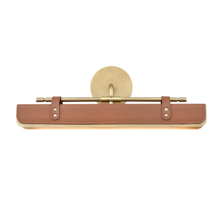 Kinkiet LED Valise - Vintage mosiądz, skóra koniakowa