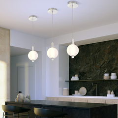 Mała lampa wisząca Palmas - 1 źródło światła - Polerowany nikiel