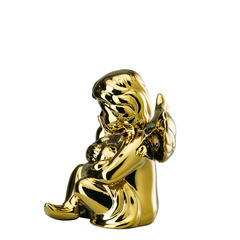 Anioł średni z kotem ZŁOTY