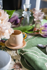 HAFTOWANE SERWETKI GREEN PETALI - 6 SZT. - 38.5 x 38.5 CM - ROSEBERRY HOME - MY HONEY HOME