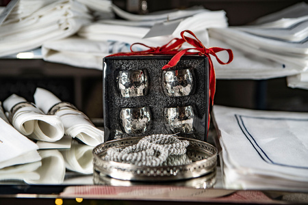 OBRĄCZKA NA SERWETĘ MERLE - SREBRNA - 4CM - LENE BJERRE - MY HONEY HOME