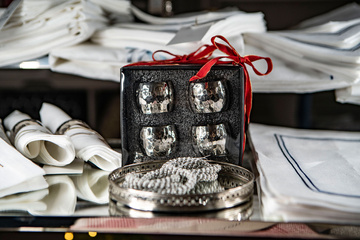 OBRĄCZKA NA SERWETĘ MERLE - SREBRNA - 4CM - LENE BJERRE - MY HONEY HOME