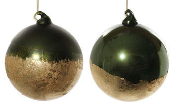 BOMBKA CHOINKOWA - ZŁOTO-ZIELONA - 10 CM - SHISHI – MY HONEY HOME