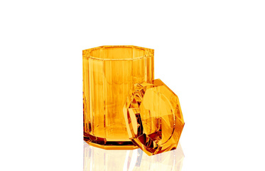 KRISTALL Pudełko z pokrywką Decor Walther Bursztyn