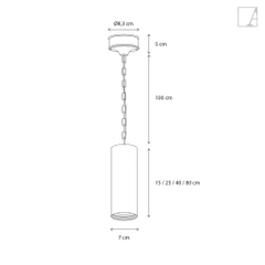 Lampa wisząca Authentage Tubelum na okrągłej podstawie