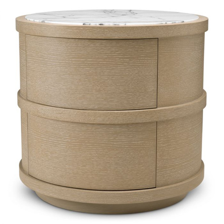 Stolik nocny Eichholtz Cabana Okrągły washed oak veneer
