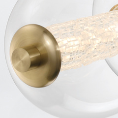 Lampa wyspowa Atomo - 7 źródeł światła - Szczotkowane złoto