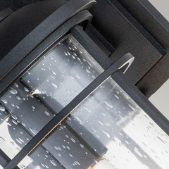 Średnia latarnia naścienna Lighthouse - 1 źródło światła - Teksturowana czerń