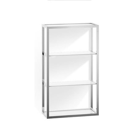Regał łazienkowy Decor Walther Chrom / szkło Biały