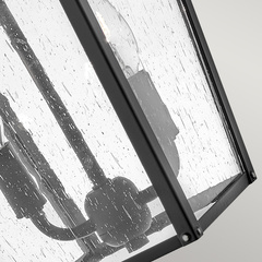 Średnia latarnia naścienna Huntersfield - 2 źródła światła - Czarny