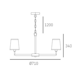Lampa wisząca CosmoLight STOCKHOLM P06636BK AU