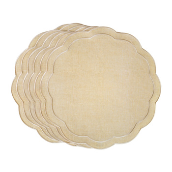 HAFTOWANE PODKŁADKI BEIGE PETALI - 6 SZT. - ⌀ 38.5 CM - ROSEBERRY HOME - MY HONEY HOME