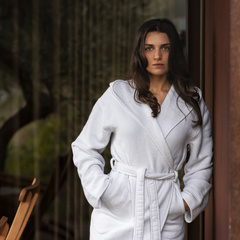 Szlafrok Kąpielowy (Z Kapturem) Graccioza Melody Rozmiar XL Fog