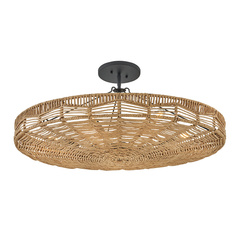 Lampa wisząca Ophelia - 6 źródeł światła - Czarny, karmelowy beż