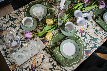 OBRUS BAWEŁNIANY EMERALD - 130 x 300 CM - ROSEBERRY HOME - MY HONEY HOME