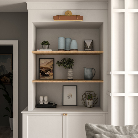 Kinkiet LED Valise - Vintage mosiądz, skóra koniakowa