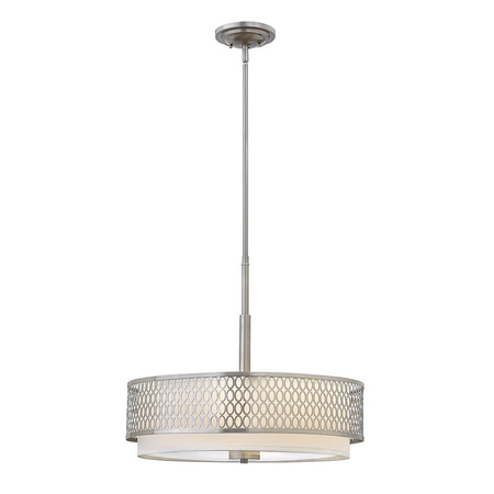 Lampa wisząca Jules - 3 źródła światła / Półplafon - Szczotkowany nikiel