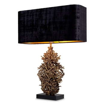 Lampa stołowa Corallo vintage brass finish incl shade