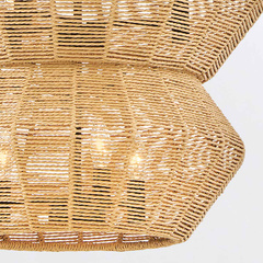 Żyrandol Luca - 10 źródeł światła - Czarny, karmelowy beż