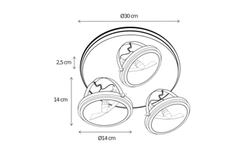 Lampa kierunkowa Authentage Centonze na okrągłym talerzu – duża