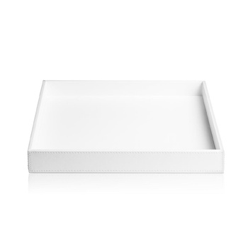 Taca Decor Walther kwadratowa Sztuczna skóra biała