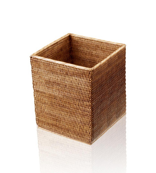 Kosz na papier (kwadratowy) Decor Walther Rattan Ciemny