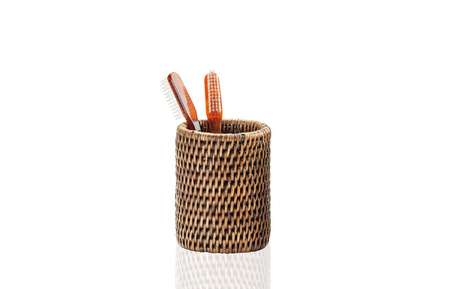 Okrągły Kubek Decor Walther Rattan Ciemny