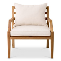 Krzesło Hera natural teak flores off-white