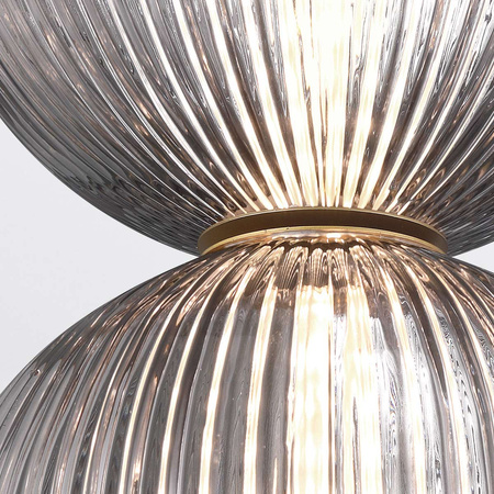 Mała lampa wisząca Palmas - 2 źródła światła - Szczotkowane złoto