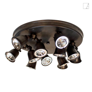 Lampa kierunkowa Authentage Fleure Twin na okrągłym talerzu - duża