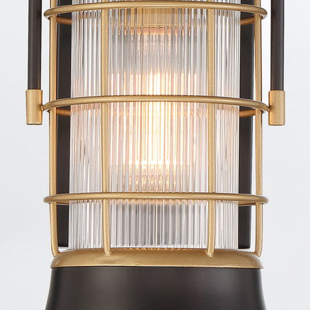 Mała latarnia naścienna Rivamar - 1 źródło światła - Brązowo-złota