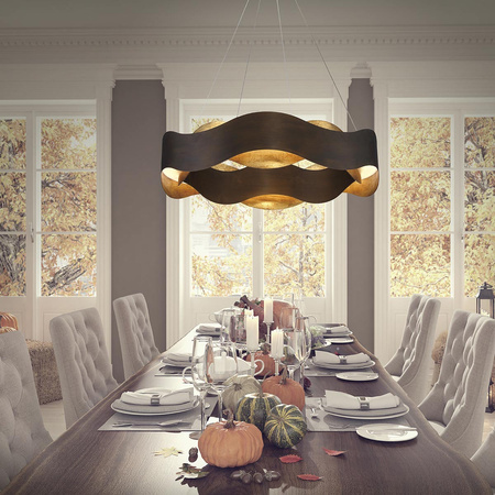 Średni żyrandol Vaughan - Brązowo-złoty