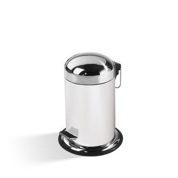 Koszt otwierany nogą Decor Walther Biały / Stal nierdzewna polerowana