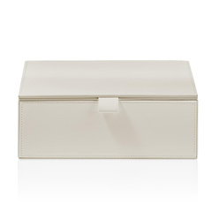 Duże pudełko z pokrywką Decor Walther Sztuczna skóra piaskowa