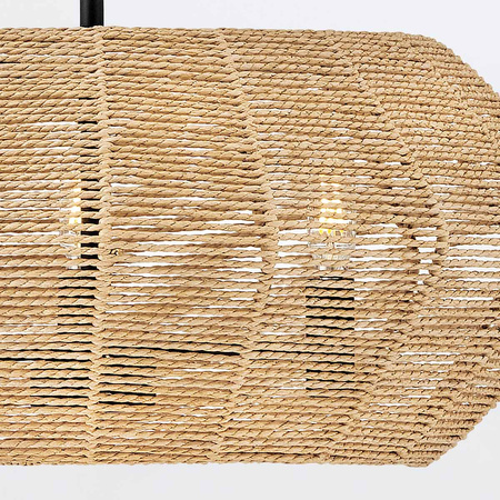 Lampa wisząca Luca - 3 źródła światła - Czarny, karmelowy beż