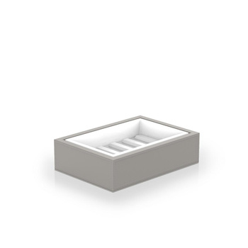 Mydelniczka Decor Walther Sztuczna skóra ciemnoszara / Biała porcelana