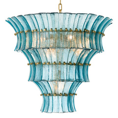 Żyrandol Toscano blue glass Eichholtz